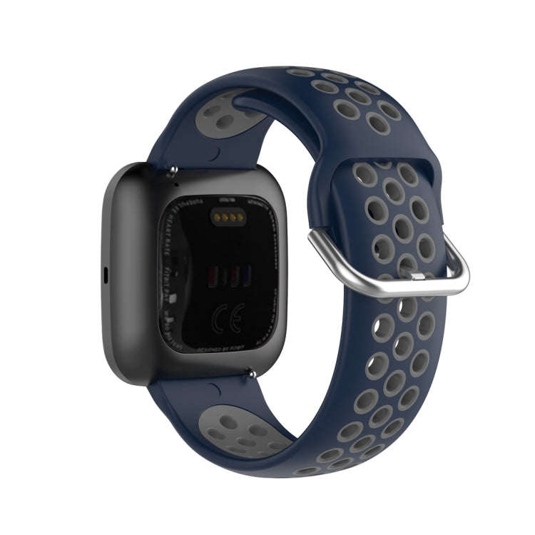 For Fitbit Versa 2 / Versa / Versa Lite 23mm Clasp Two Color Sport Watch Band(Blue + Grey)