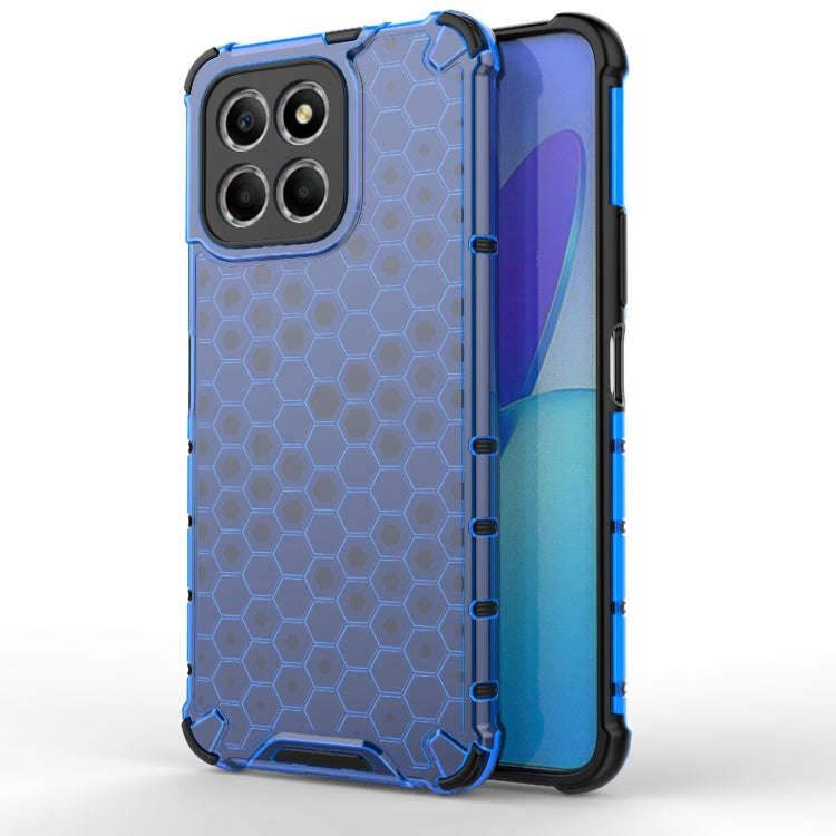 For Honor X8 5G Shockproof Honeycomb PC + TPU Phone Case(Blue)