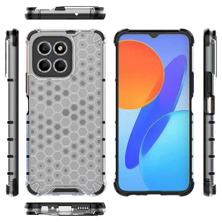 For Honor X8 5G Shockproof Honeycomb PC + TPU Phone Case(White)