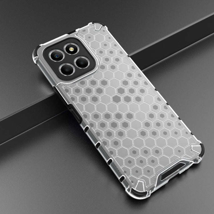 For Honor X8 5G Shockproof Honeycomb PC + TPU Phone Case(White)