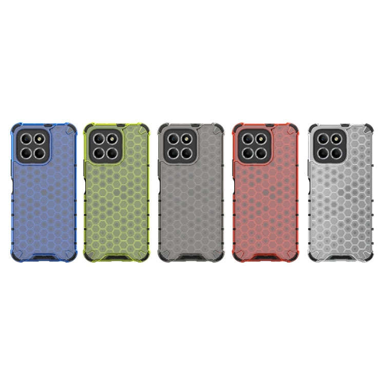 For Honor X8 5G Shockproof Honeycomb PC + TPU Phone Case(Red)