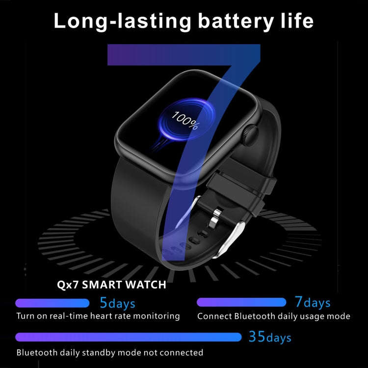 QX7 1.85 inch TFT Screen Smart Watch, Support Bluetooth Call / Hearth Monitoring / 100+ Sports Mo...