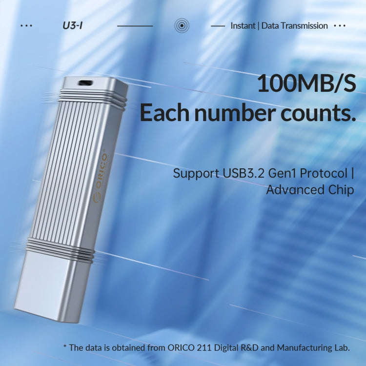 ORICO 32GB USB-A USB3.2 Gen1 USB Flash Drive, Read 260MB/s, Write 50MB/s (Silver)