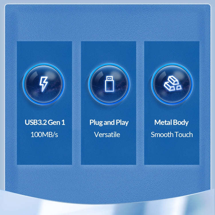 ORICO 64GB USB-A USB3.2 Gen1 USB Flash Drive, Read 260MB/s, Write 50MB/s (Silver)