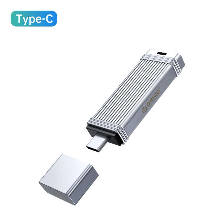 ORICO 128GB Type-C USB3.2 Gen1 USB Flash Drive, Read 260MB/s, Write 50MB/s (Silver)