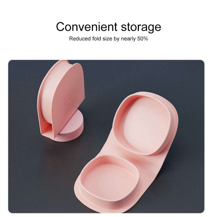 Outdoor Portable Silicone Folding Complementary Food Bowl(Pink)