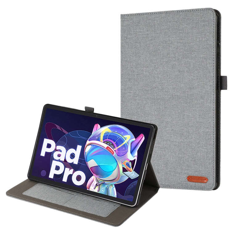 For Lenovo Tab P11 Pro Fabric Leather Tablet Case(Grey)