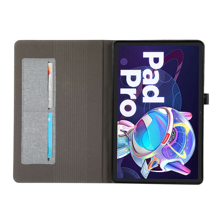 For Lenovo Tab P11 Pro Fabric Leather Tablet Case(Grey)