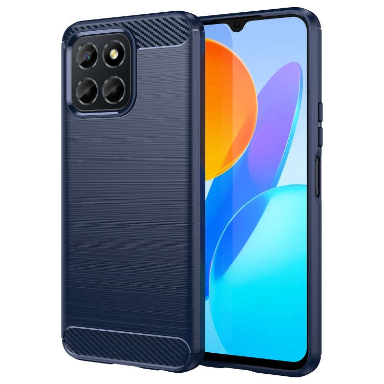 For Honor X6 5G Brushed Texture Carbon Fiber TPU Phone Case(Blue)