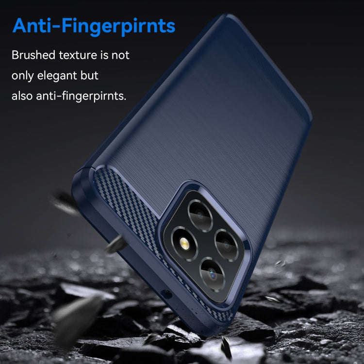 For Honor X6 5G Brushed Texture Carbon Fiber TPU Phone Case(Blue)