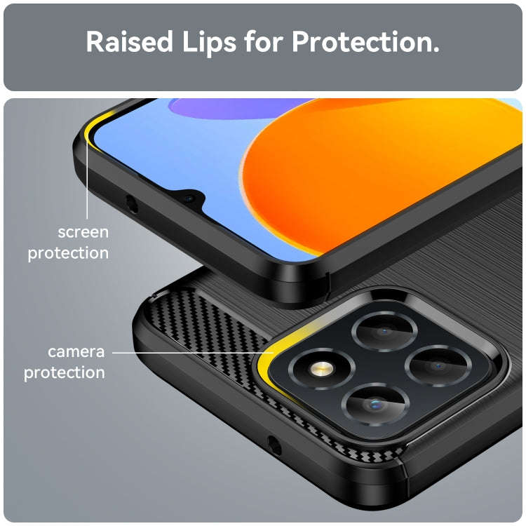 For Honor Play 30 Brushed Texture Carbon Fiber TPU Phone Case(Black)