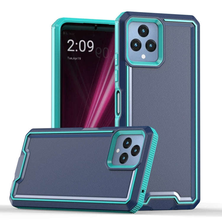 For T-Mobile Revvl 6 5G Armour Two-color TPU + PC Phone Case(Blue+Sky Blue)