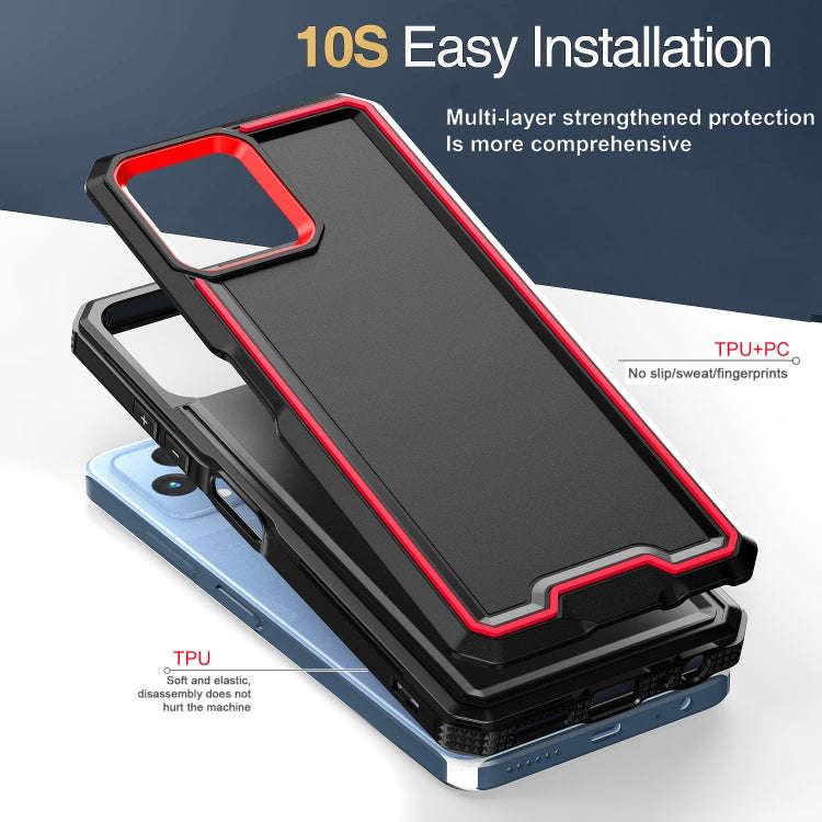 For T-Mobile Revvl 6 5G Armour Two-color TPU + PC Phone Case(Black+Red)