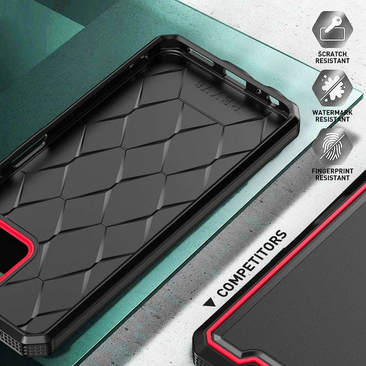 For T-Mobile Revvl 6 5G Armour Two-color TPU + PC Phone Case(Black+Red)