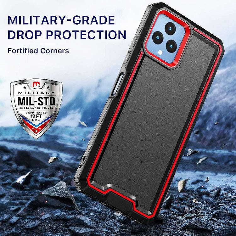 For T-Mobile Revvl 6 5G Armour Two-color TPU + PC Phone Case(Black+Red)