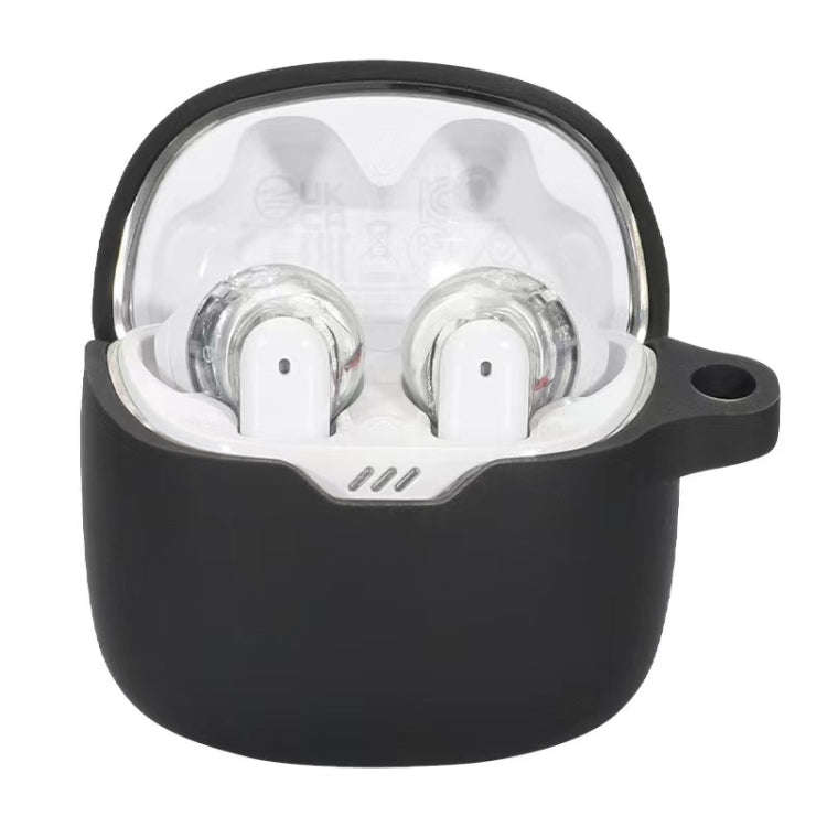 For JBL Tune Flex Earphone Silicone Protective Case(Black)