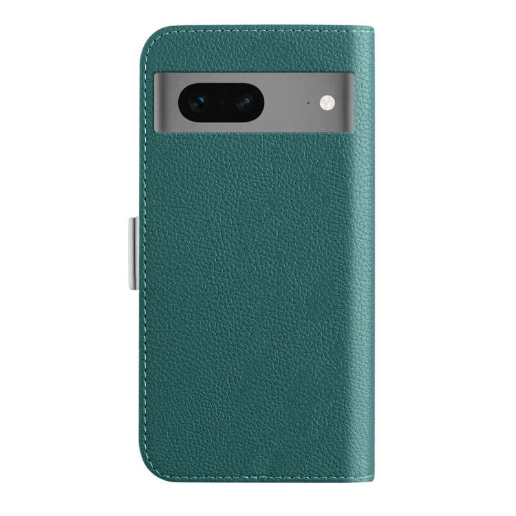 For Google Pixel 7 Candy Color Litchi Texture Leather Phone Case(Dark Green)