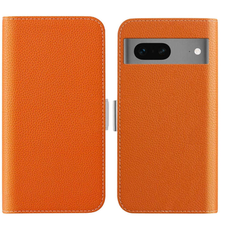 For Google Pixel 7 Candy Color Litchi Texture Leather Phone Case(Orange)