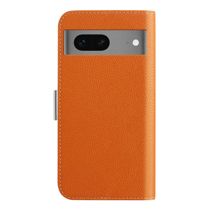 For Google Pixel 7 Candy Color Litchi Texture Leather Phone Case(Orange)