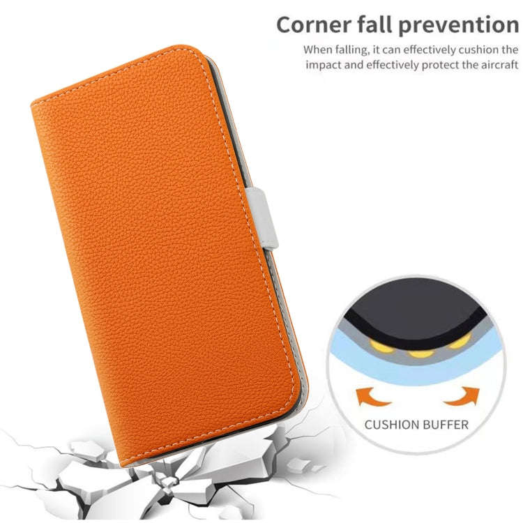 For Google Pixel 7 Candy Color Litchi Texture Leather Phone Case(Orange)