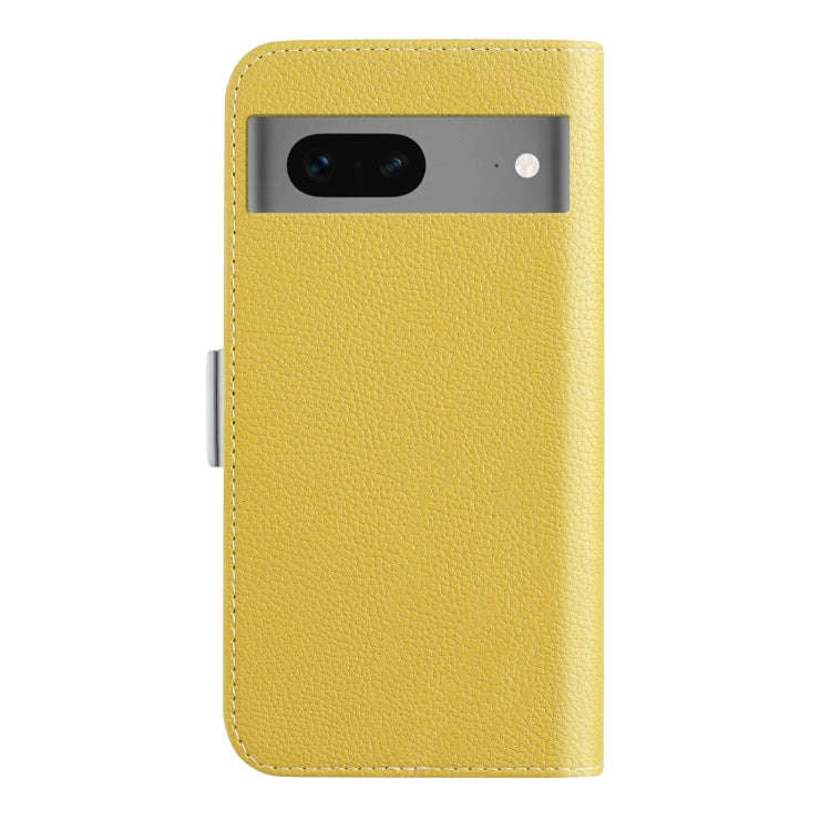 For Google Pixel 7 Candy Color Litchi Texture Leather Phone Case(Yellow)