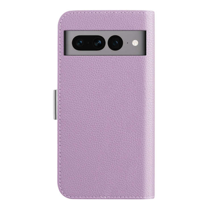 For Google Pixel 7 Pro Candy Color Litchi Texture Leather Phone Case(Light Purple)