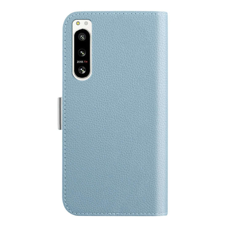 For Sony Xperia 5 IV Candy Color Litchi Texture Leather Phone Case(Light Blue)