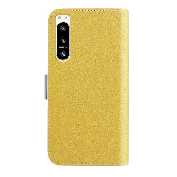 For Sony Xperia 5 IV Candy Color Litchi Texture Leather Phone Case(Yellow)