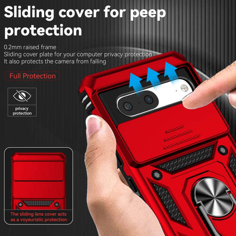 For Google Pixel 7 5G Sliding Camshield Holder Phone Case(Red)