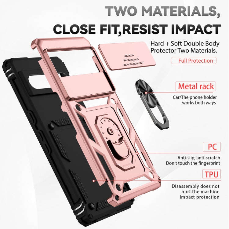 For Google Pixel 7 Pro 5G Sliding Camshield Holder Phone Case(Rose Gold)
