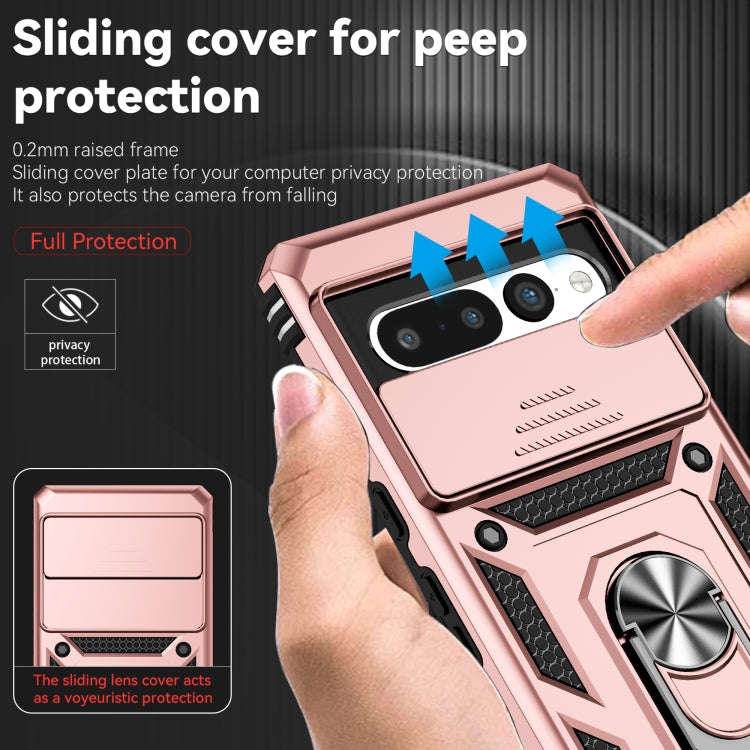 For Google Pixel 7 Pro 5G Sliding Camshield Holder Phone Case(Rose Gold)
