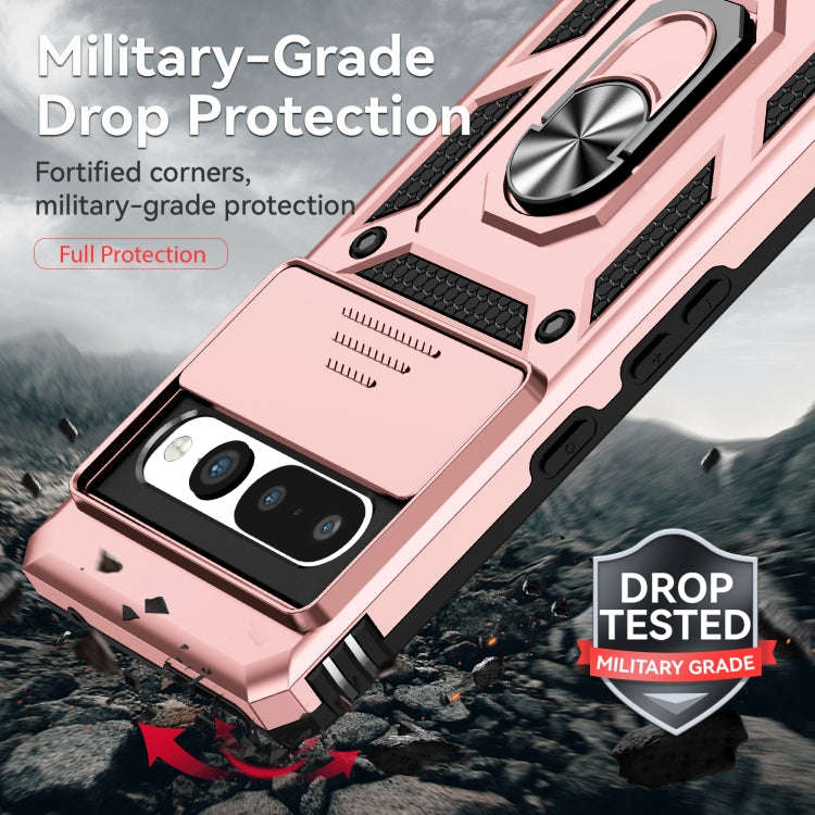 For Google Pixel 7 Pro 5G Sliding Camshield Holder Phone Case(Rose Gold)