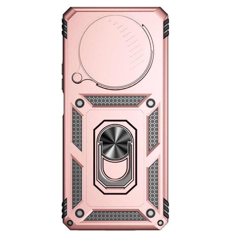 For Honor X9 Sliding Camshield Holder Phone Case(Rose Gold)