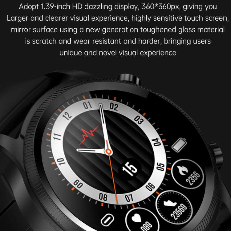 E400 1.39 inch HD Round Screen TPU Watch Strap Smart Watch Supports ECG Monitoring/Non-invasive B...