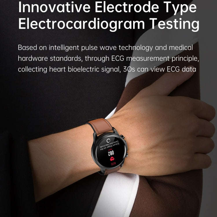 E400 1.39 inch HD Round Screen TPU Watch Strap Smart Watch Supports ECG Monitoring/Non-invasive B...