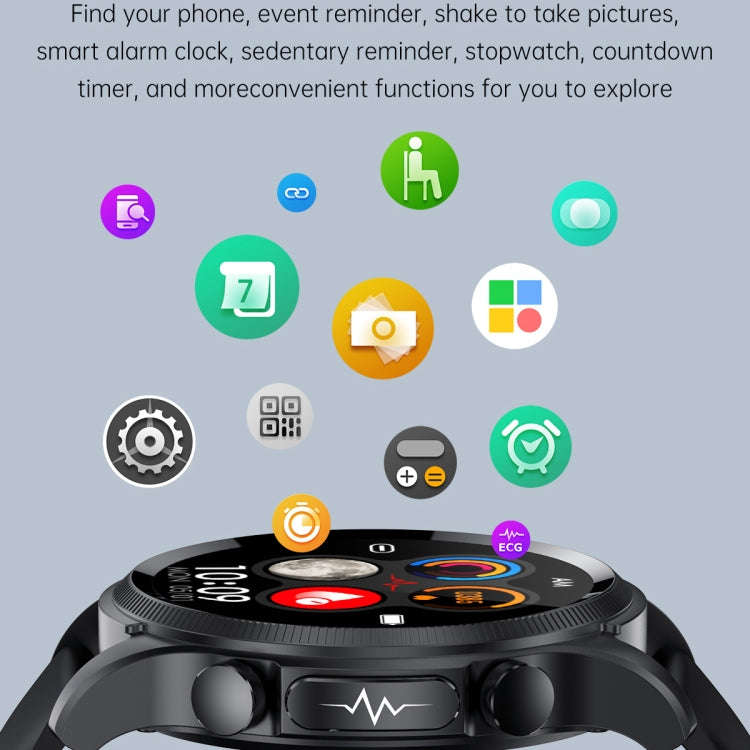 E400 1.39 inch HD Round Screen TPU Watch Strap Smart Watch Supports ECG Monitoring/Non-invasive B...