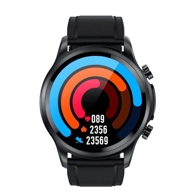E400 1.39 inch HD Round Screen Leather Strap Smart Watch Supports ECG Monitoring/Non-invasive Blo...