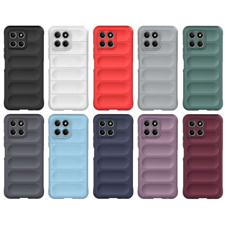 For Honor 8X 5G Magic Shield TPU + Flannel Phone Case(Wine Red)