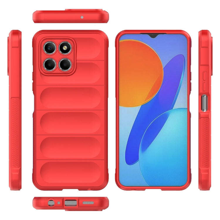 For Honor 8X 5G Magic Shield TPU + Flannel Phone Case(Wine Red)