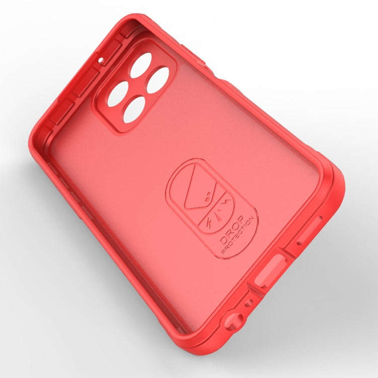 For Honor 8X 5G Magic Shield TPU + Flannel Phone Case(Wine Red)
