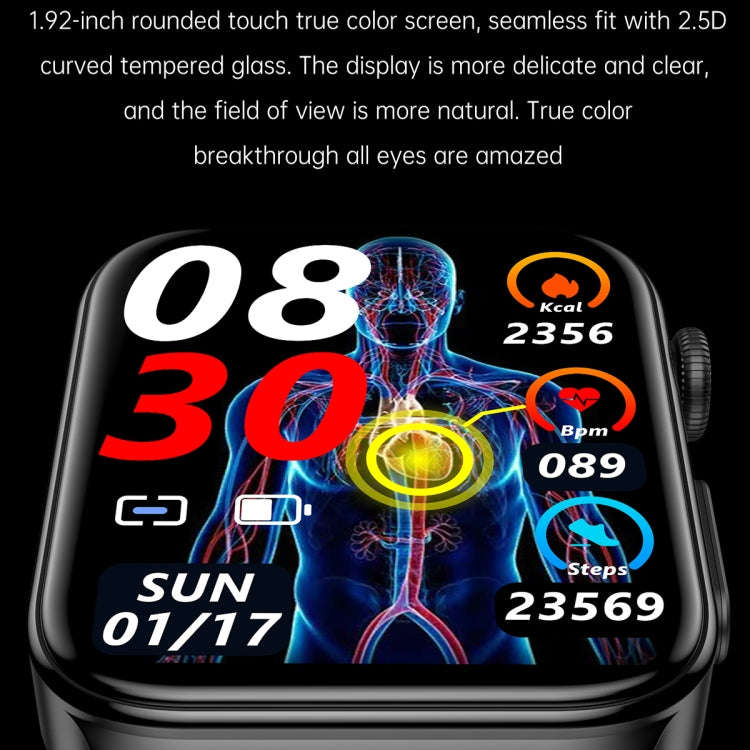 E500 1.83 inch HD Square Screen TPU Watch Strap Smart Watch Supports ECG Monitoring / Non-invasiv...