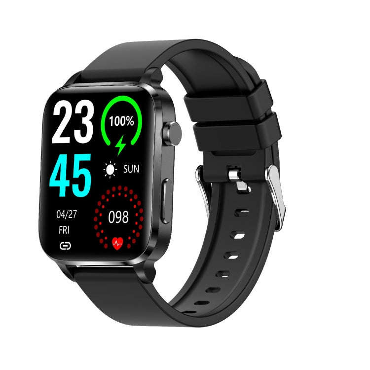 F100 1.7 inch HD Square Screen TPU Strap Smart Watch Supports Body Temperature Monitoring/Blood O...