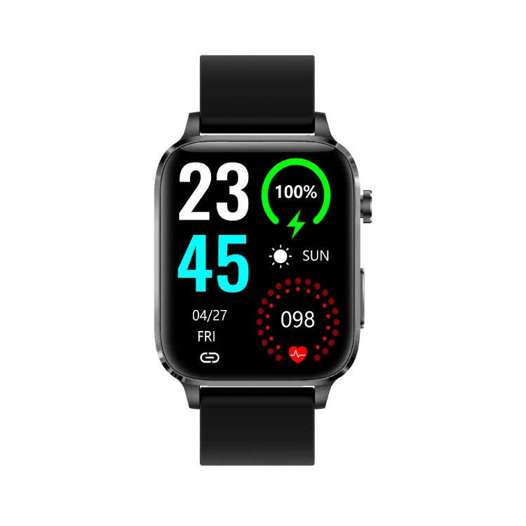 F100 1.7 inch HD Square Screen TPU Strap Smart Watch Supports Body Temperature Monitoring/Blood O...