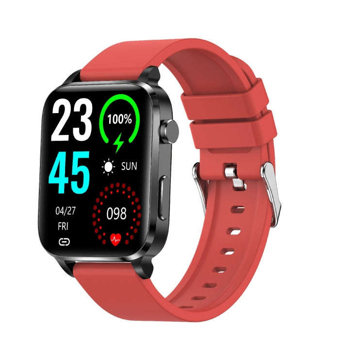 F100 1.7 inch HD Square Screen TPU Strap Smart Watch Supports Body Temperature Monitoring/Blood O...