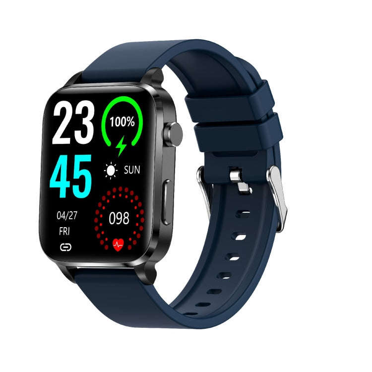 F100 1.7 inch HD Square Screen TPU Strap Smart Watch Supports Body Temperature Monitoring/Blood O...