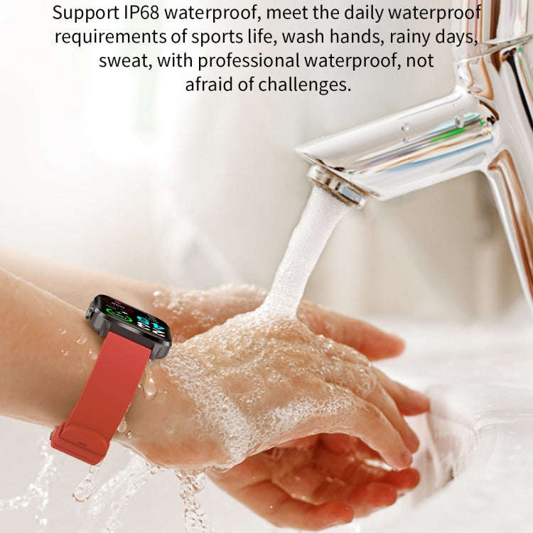 F100 1.7 inch HD Square Screen TPU Strap Smart Watch Supports Body Temperature Monitoring/Blood O...