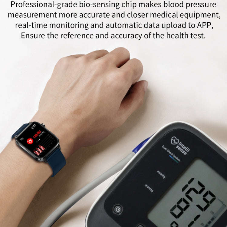 F100 1.7 inch HD Square Screen TPU Strap Smart Watch Supports Body Temperature Monitoring/Blood O...