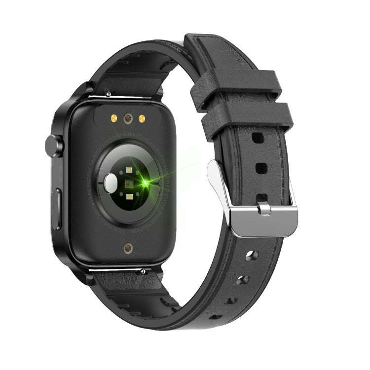 F100 1.7 inch HD Square Screen Leather Strap Smart Watch Supports Body Temperature Monitoring/Blo...