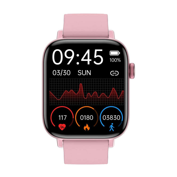 T49 1.9 inch HD Square Screen Smart Watch Supports Heart Rate Monitoring/Bluetooth Calling(Pink)