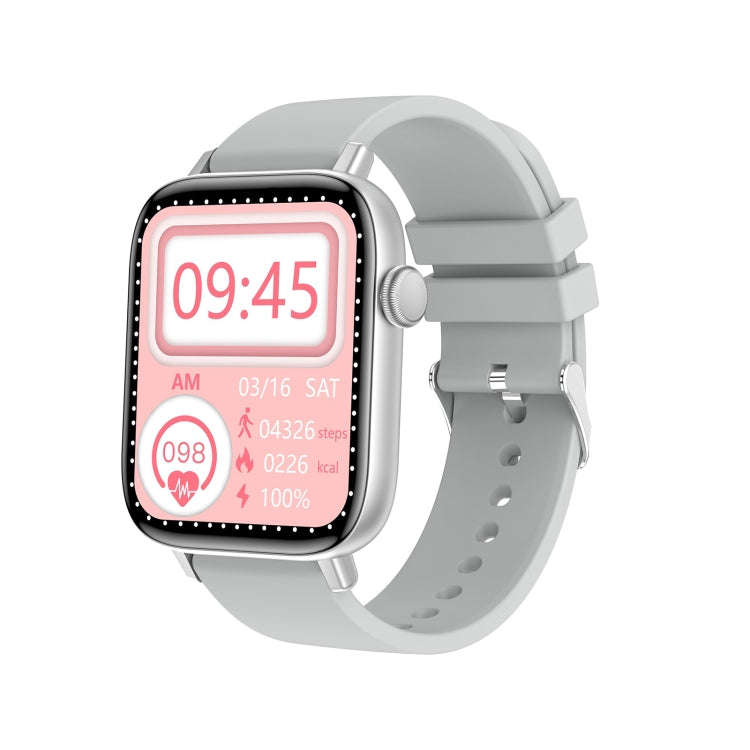 T49 1.9 inch HD Square Screen Smart Watch Supports Heart Rate Monitoring/Bluetooth Calling(Silver...